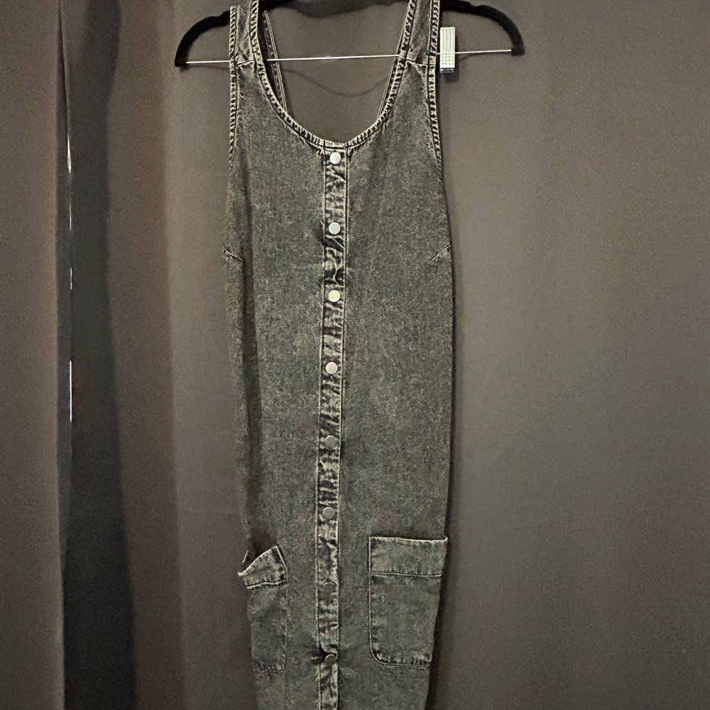 Free People Black Denim Dress